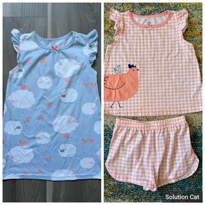 2 Pairs of 3T Pajamas (2 Piece and Nightgown)